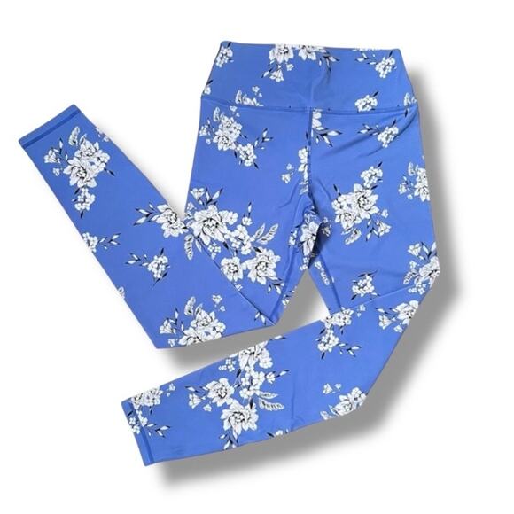 Spiritual Gangster Leggings Women Medium Blue Floral The Perfect High Rise Yoga - Picture 1 of 11